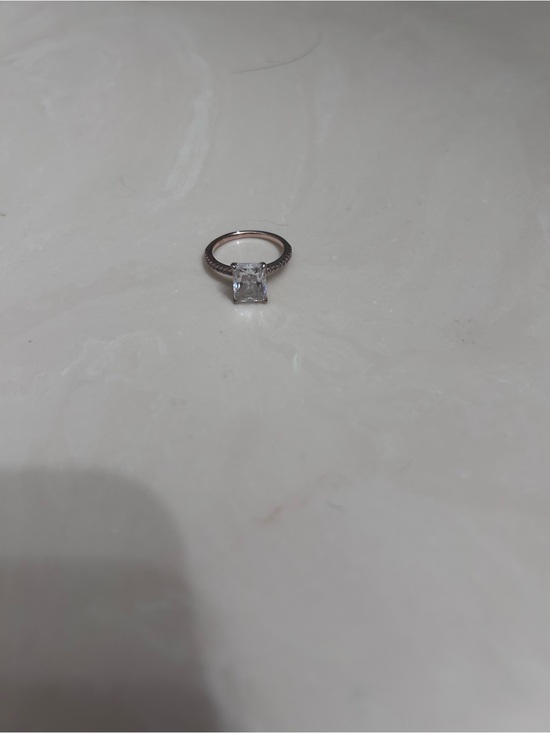Modern Gents Jewelry - Rose Gold Clear Square-Cut Solitaire Ring